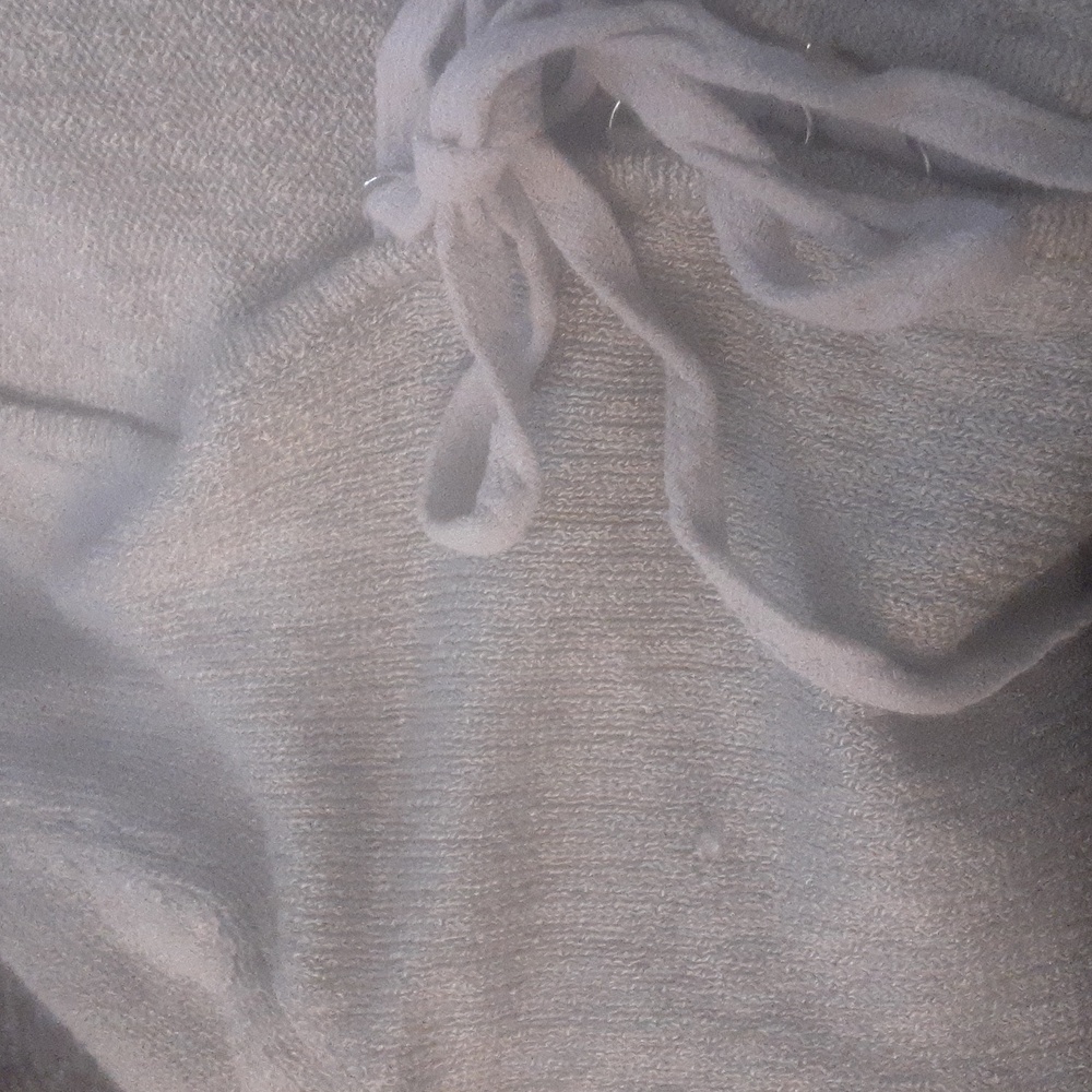 Forever 21 Light Gray Lace-Up V-Neck Sweater - Picture 6 of 7